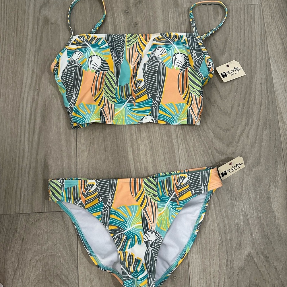 Salt Life Tropical Parrot Bikini - Orange and Green